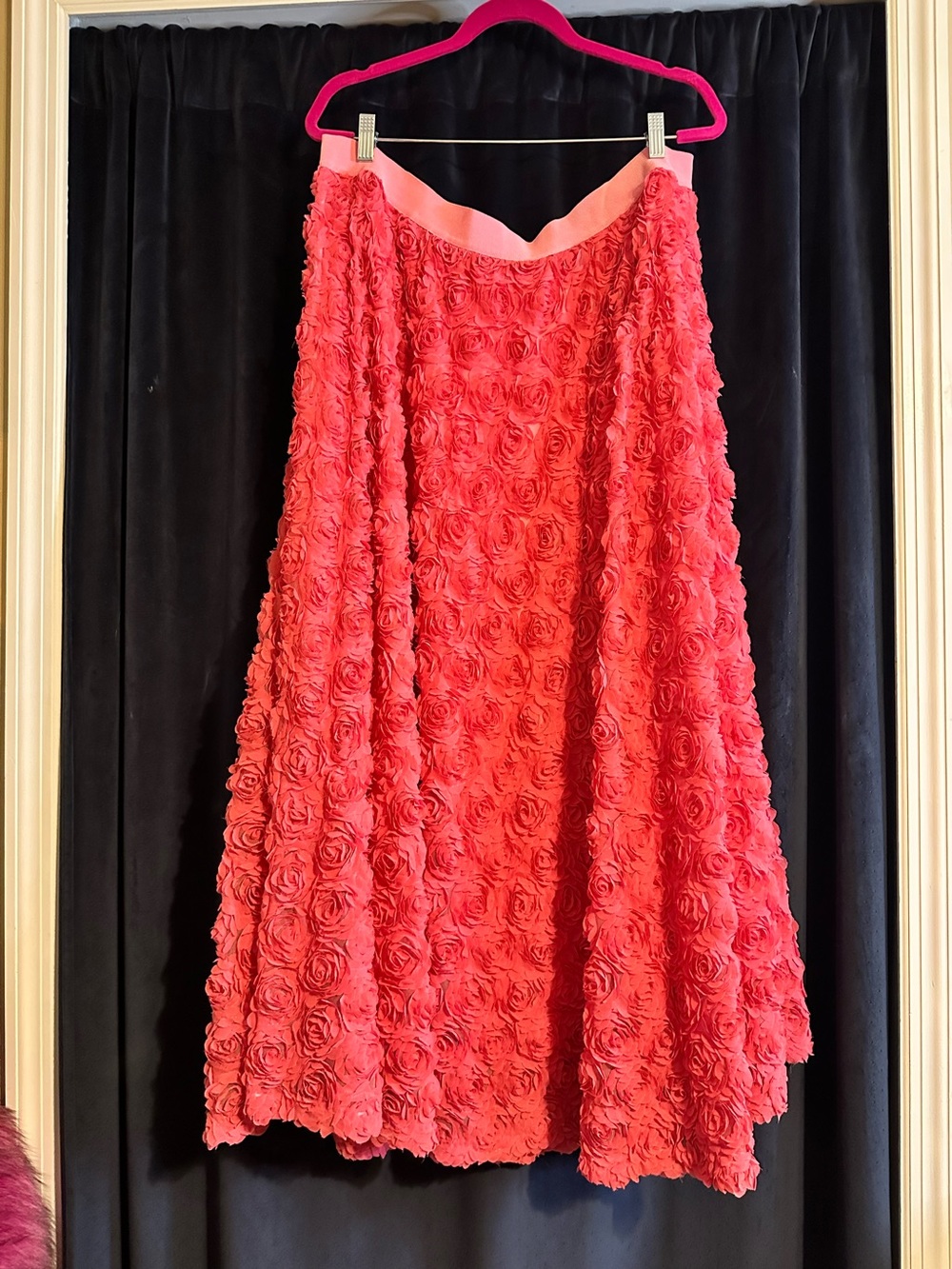 Maeve Pink Floral Rosette A-Line Skirt
